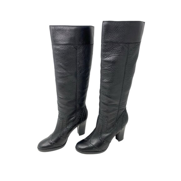 Michael Kors Y2K Pebble Textured Oxford Western Style Leather Boots‎ NWOB Size 9 - Picture 1 of 14
